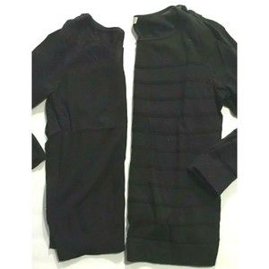 Ann Taylor Loft Pullover Light Sweater Small S Black Peter Pan Ribbed Lot Of 2